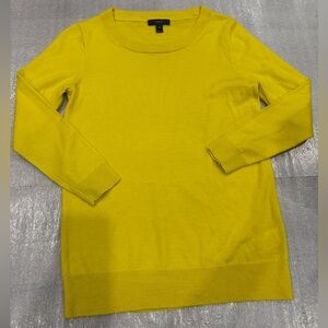 [XS]J. Crew Bright Yellow Crew Neck Merino Wool Sweater